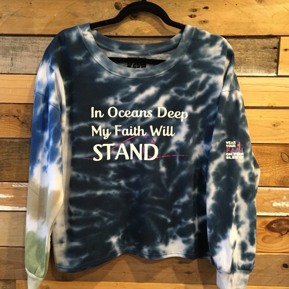 Tie Dye Sweatshirt, Blue & White Size Large and XLarge